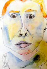 My least favorite big head sketch because it looks nothing like her, but I still like finished product. I just won't ever tell anyone who it is supposed to be.