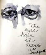 The eyes have it. Using my Tombow marker with water. I love Tombow with water.